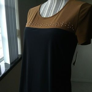 Coldwater Creek Tan Brown Dark Blue